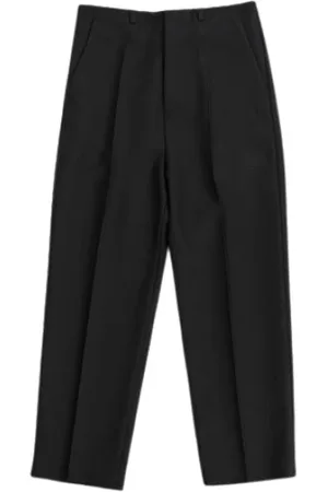 Maison Margiela Bukser, Herre, Sort, M, Polyester, Sort, lige bukser med bæltestropper