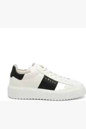 Hogan Sko, Dame, Hvid, 43 EU, Læder, Stribede Læder Sneakers
