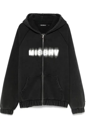 MISBHV Sweathshirts & Hoodies, Herre, Sort, M, Sort Front Zip Sweater med Logo