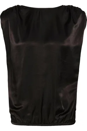 My Essential Wardrobe Top, Dame, Sort, L, Uld, Sort slå-om top med V-udskæring