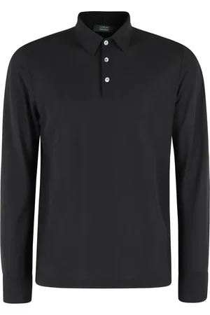 ZANONE Top, Herre, Sort, 2XL, Bomuld, Sort Ice Cotton Polo Skjorte