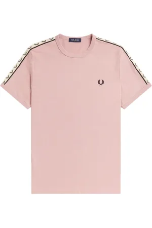 Fred Perry Top, Herre, Lyserød, XL, Bomuld, Ringer T-Shirt Dusty Rose Black