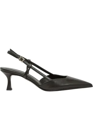 SERGIO LEVANTESI Sko, Dame, Sort, 39 EU, Læder, Sort læder slingback hælesko