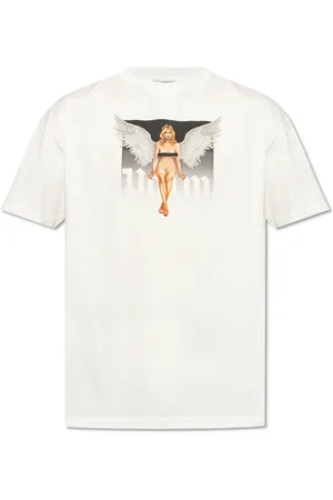 Palm Angels Top, Herre, Hvid, M, Bomuld, T-shirt med print