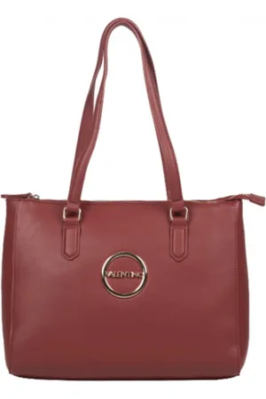 Valentino by Mario Valentino Taske, Dame, Rød, ONE SIZE, Uld, Rød skuldertaske med gul logo