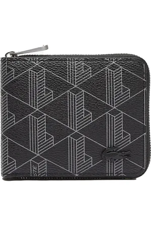Lacoste Tilbehør, Herre, Sort, ONE SIZE, Uld, Monogram Print Lynlås Pung