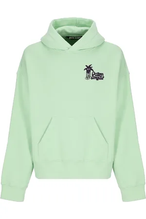 Palm Angels Sweathshirts & Hoodies, Herre, Grøn, M, Bomuld, Douby Logo Hættetrøje