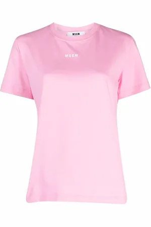 Msgm Top, Dame, Lyserød, 2XS, Bomuld, T-shirt med Micro Logo