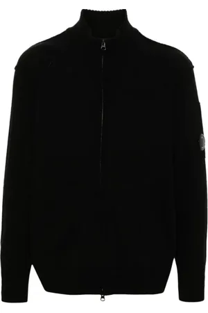 C.P. Company Strik, Herre, Sort, XL, Uld, Sort Uldblandet Lynlås Cardigan