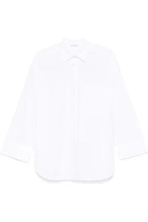 By Malene Birger Bluser & Skjorter, Dame, Hvid, S, Bomuld, Klassisk Bomuldsskjorte med Smart Krave