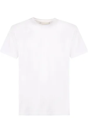 Frame Top, Herre, Hvid, XL, Bomuld, Ribbet Bomuld Crew-Neck T-shirt
