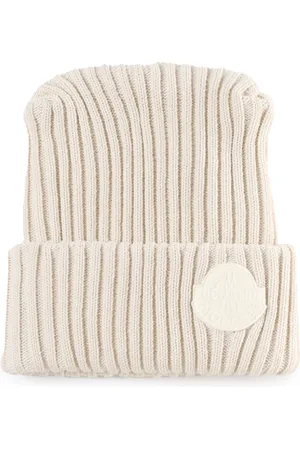 Moncler Tilbehør, Herre, Hvid, ONE SIZE, Uld, Uldstrikket Hue