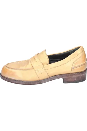 Moma Sko, Dame, Gul, 37 EU, Læder, Vintage Læder Loafers til Kvinder