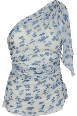 Victoria Beckham Bluser & Skjorter, Dame, Blå, 3XS, Blå Silke Top Slidstærk Stil