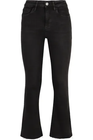 Frame Jeans, Dame, Sort, W29, Bomuld, Raw Fray Mini Bootcut Jeans