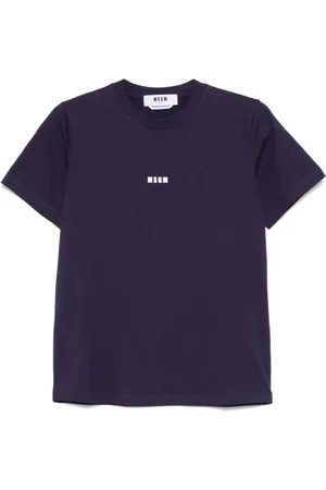 Msgm Top, Dame, Blå, L, Bomuld, Crew Neck T-Shirt