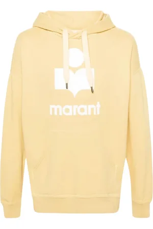Isabel Marant Sweathshirts & Hoodies, Herre, Gul, M, Bomuld, Monogram Hættetrøje Langærmet Sweatshirt