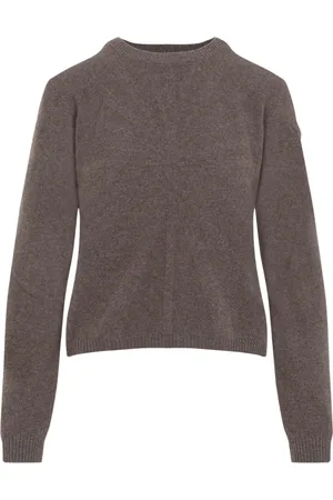 Moncler Strik, Dame, Brun, M, Uld, Grå Sweater Elegant Stil
