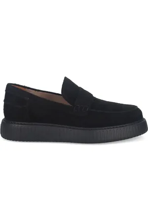 Hogan Sko, Herre, Sort, 41 EU, Suede, Sort Suede Moccasin Sko