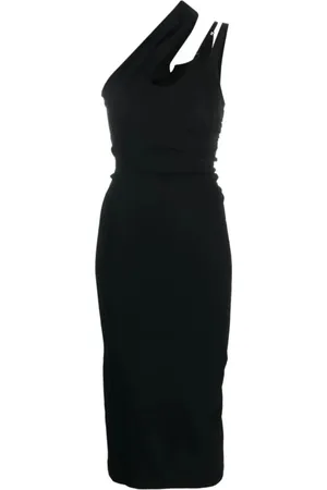 MUGLER Kjole, Dame, Sort, M, Polyester, Midi Kjole Ro1308