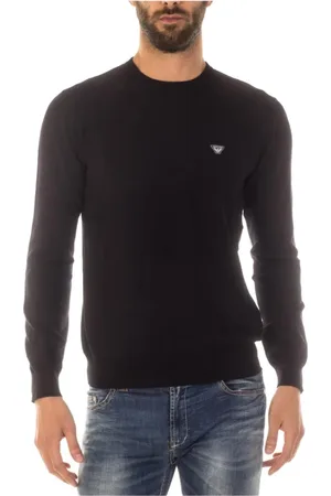Emporio Armani Strik, Herre, Sort, S, Uld, Hyggelig Striktrøje