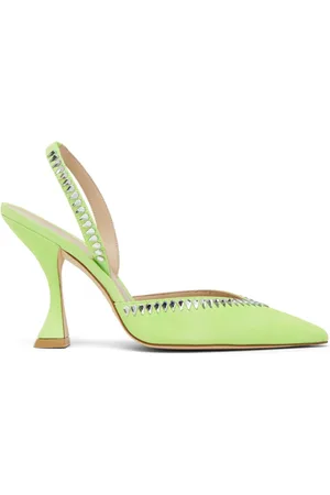 Stuart Weitzman Sko, Dame, Gul, 37 EU, Læder, Crystal Accent Slingback Pump