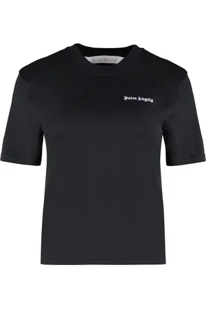 Palm Angels Top, Dame, Sort, L, Bomuld, Contrast Logo Bomulds T-shirt