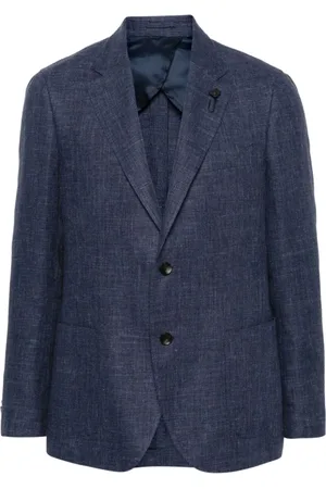 LARDINI Jakke, Herre, Blå, 2XL, Uld, Linen/Wool Jakke