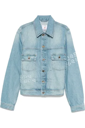 Casablanca Jakke, Herre, Blå, L, Denim, Graffiti Denim Jakke