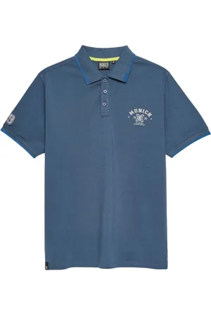 Munich Top, Herre, Blå, L, Blå tekstil herre polo skjorte