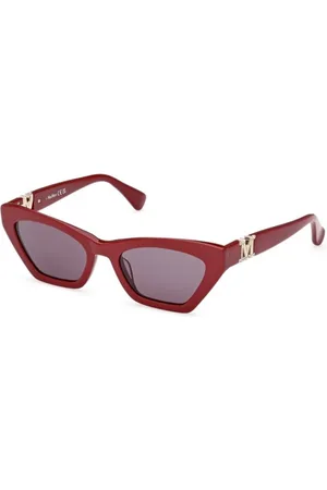 Max Mara Tilbehør, Dame, Rød, 52 MM, Shiny Bordeaux Smoke Solbriller