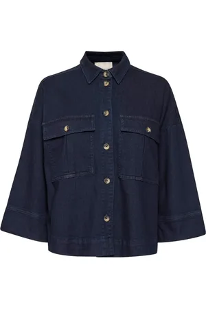 My Essential Wardrobe Bluser & Skjorter, Dame, Blå, 2XL, Essential Wardrobe Skjorte