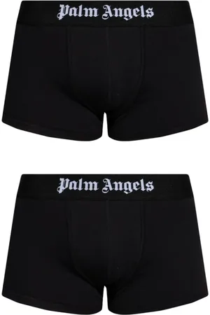 Palm Angels Undertøj, Herre, Sort, S, Bomuld, Branded boxers 2-pak