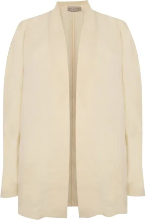 Cortana Bluser & Skjorter, Dame, Gul, S, Tyl, Linen Viscose Lang Jakke
