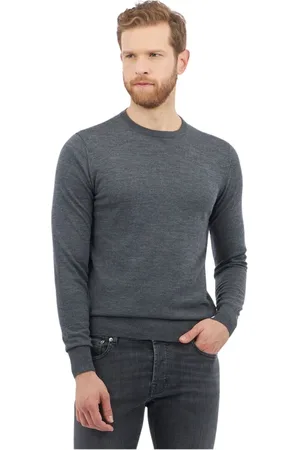 Brooks Brothers Strik, Herre, Grå, M, Uld, Merinould Crew-Neck Sweater