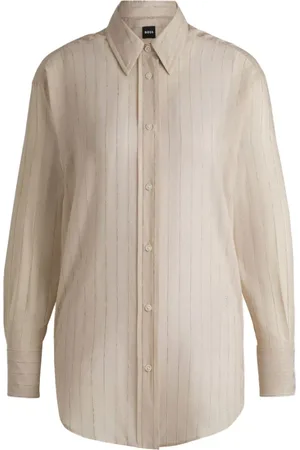 HUGO BOSS Bluser & Skjorter, Dame, , M, Bomuld, Langærmet skjorte med knaplukning