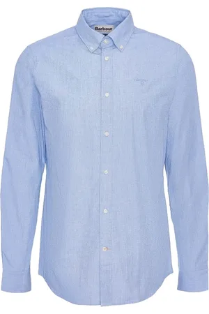 Barbour Skjorte, Herre, Blå, XL, Bomuld, Casual Bluser