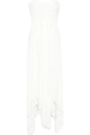 Norma Kamali Kjole, Dame, Hvid, S, Uld, Convertible Midi Kjole