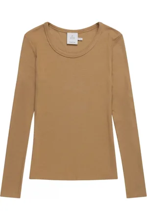 Munthe Top, Dame, Brun, 2XS, Langærmet top