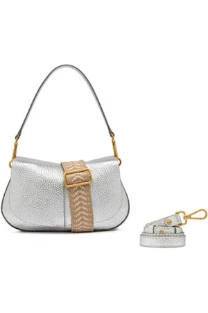 Gianni chiarini Taske, Dame, Grå, ONE SIZE, Læder, Sølv Rund Lædertaske Helena