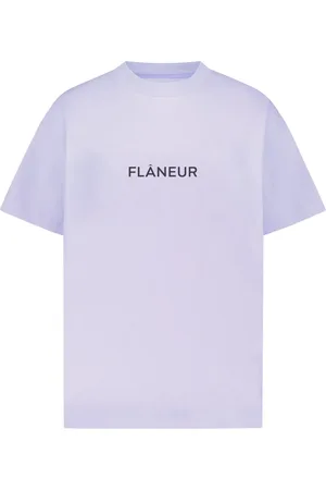FLÂNEUR Top, Herre, Lilla, XL, Bomuld, Lilla Box Logo T-Shirt