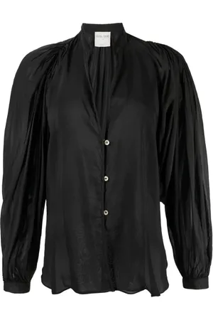 FORTE FORTE Bluser & Skjorter, Dame, Sort, M, Bomuld, Cotton Silk Voile Skjorte