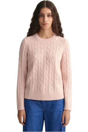 GANT Strik, Dame, Lyserød, L, Twisted Wool Sweater