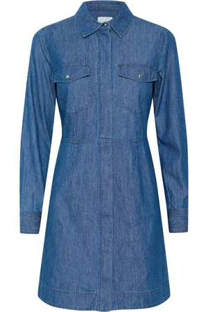 Part Two Kjole, Dame, Blå, XL, Uld, Stilfuld Denimkjole til enhver lejlighed