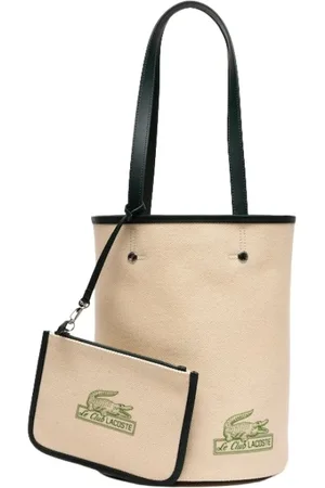 Lacoste Taske, Dame, Hvid, ONE SIZE, Bomuld, Canvas Heritage Håndtaske med Aftagelig Taske