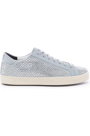 P448 Sko, Dame, Flerfarvet, 40 EU, Læder, Grå sneakers med glimmer