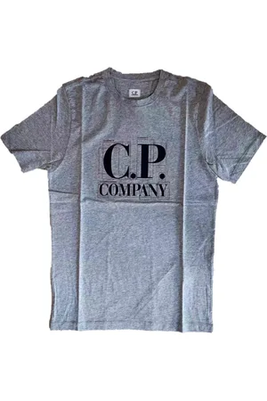C.P. Company Top, Herre, Grå, M, Bomuld, Grafisk Logo T-shirt Grå Melange