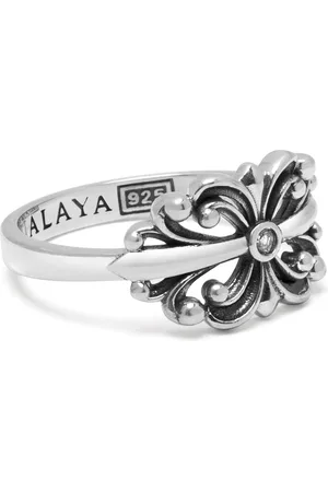 Nialaya Tilbehør, Herre, Grå, 60 MM, Sterling Sølv Bloom Ring