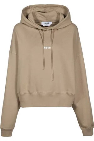 Msgm Sweathshirts & Hoodies, Dame, , M, Bomuld, Bomuldshættetrøje med logoprint