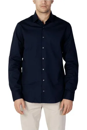 Calvin Klein Skjorte, Herre, Blå, M, Bomuld, Cotton Langærmet Skjorte Opgradering